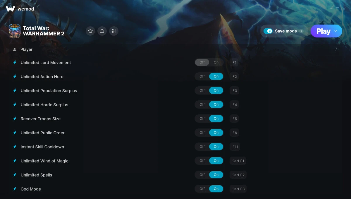 Total War: Warhammer 2 "Трейнер +25" [UPD: 06.07.2025] {MrAntiFun / WeMod}