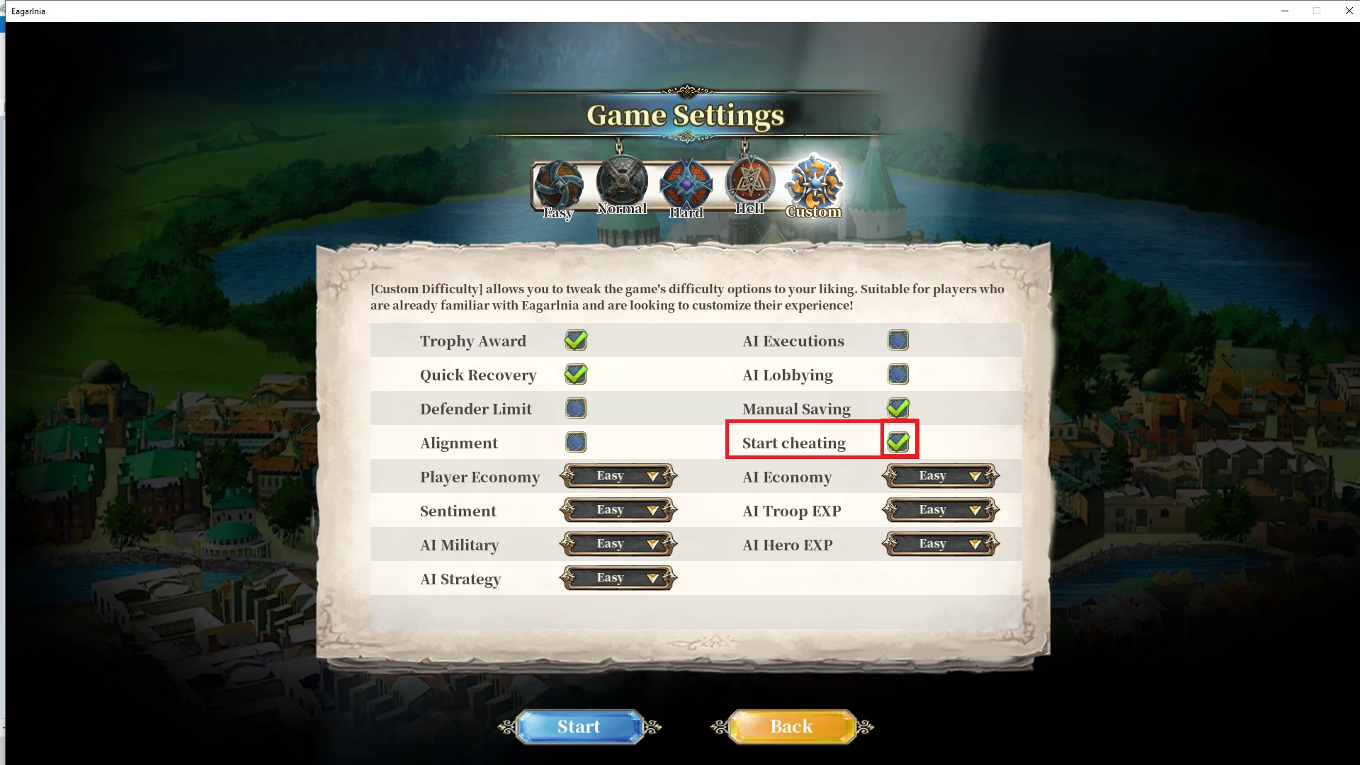 The Heroic Legend Of Eagarlnia "Коды" [1.04]