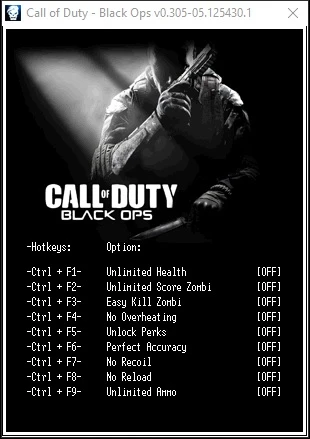 Call of Duty - Black Ops: Трейнер/Trainer (+9) [v.0.305-05.125430.1] {LIRW / GHL}