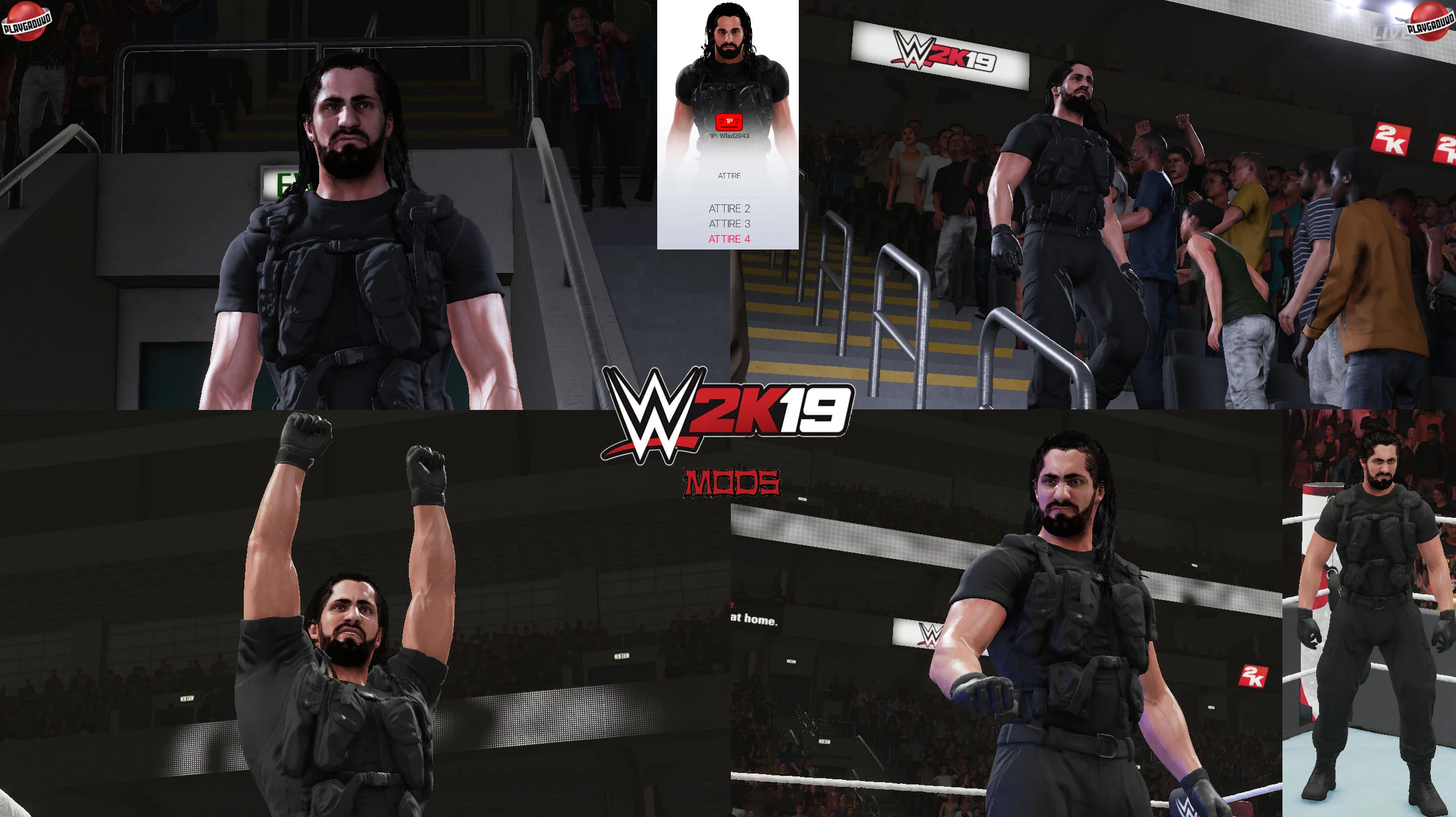 WWE 2K19 "Seth Rollins Shield '22 2K15 Порт Наряд Мод"