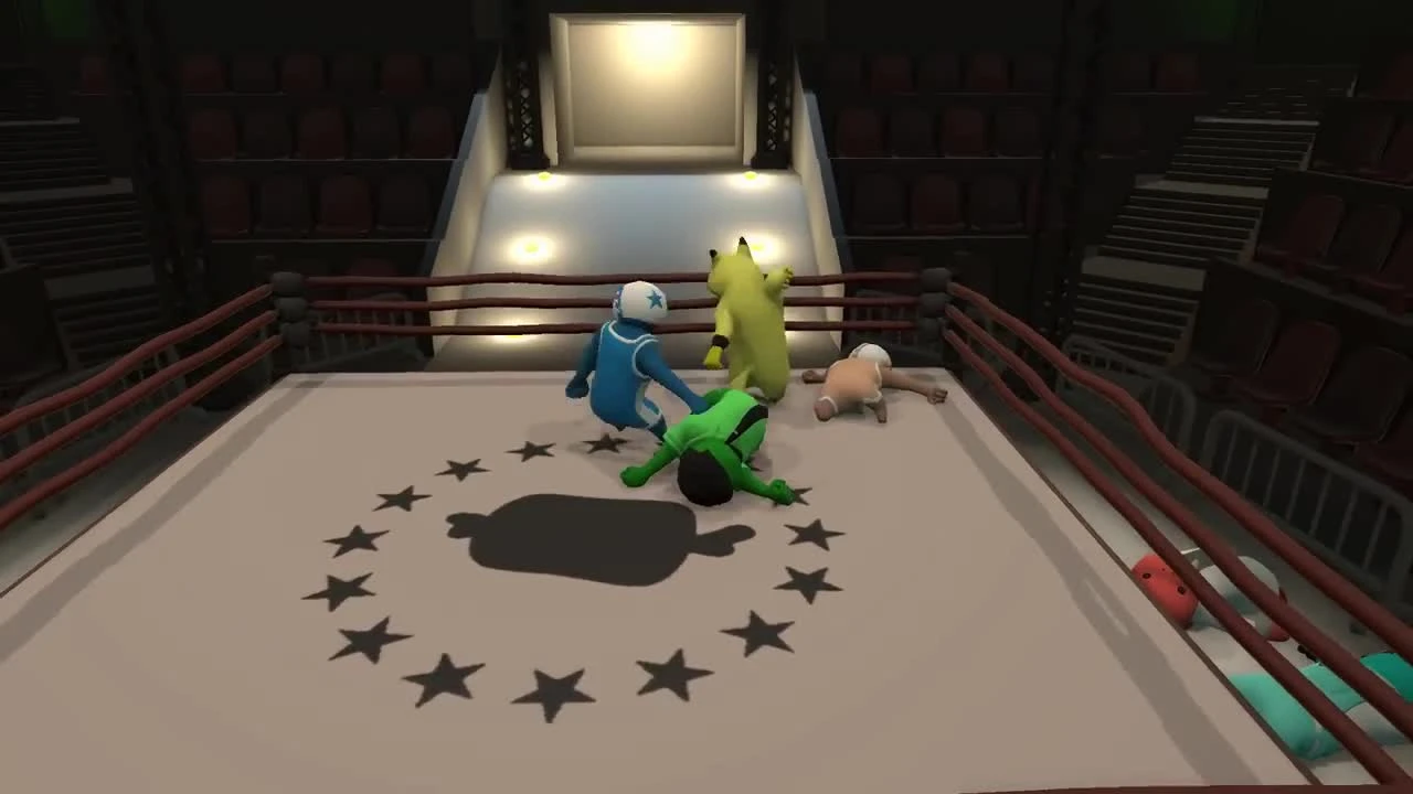 Gang Beasts - семья борцухи
