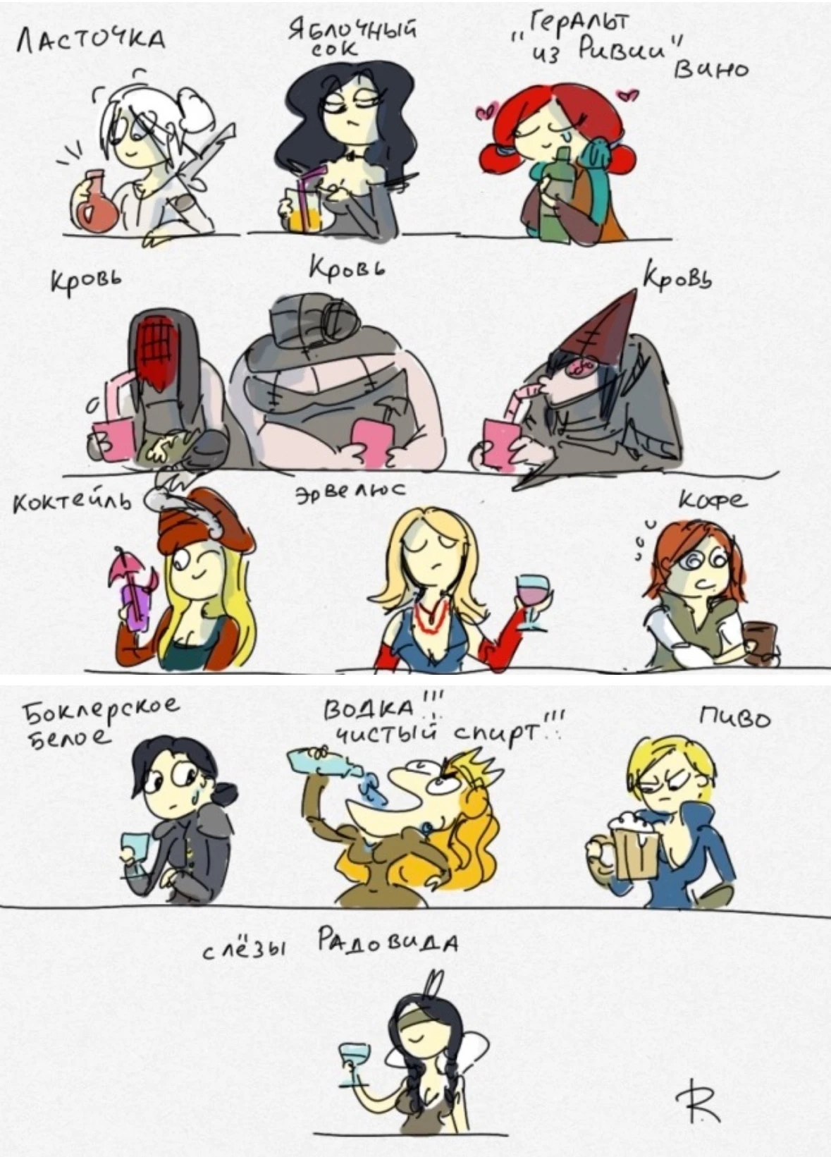 Что пьют героини Ведьмака