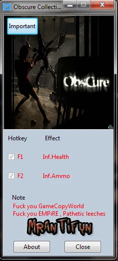 Obscure Collection: Трейнер/Trainer (+2) [1.0] {MrAntiFun}