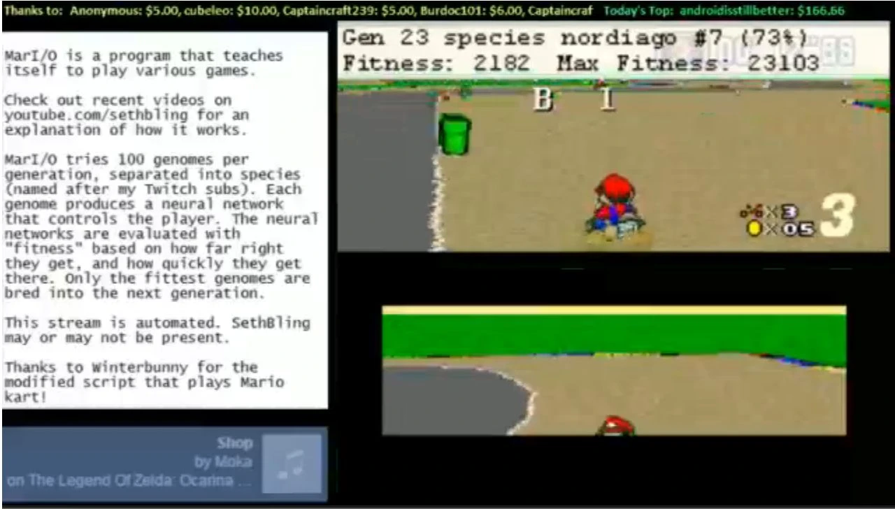 ИИ научился играть в Super Mario Kart