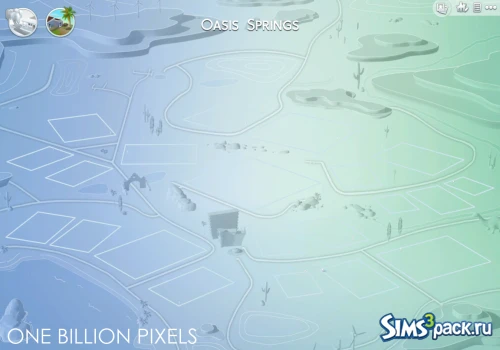 Sims 4 "Пустые города Oasis Springs и Willow Creek от One Billion Pixels"