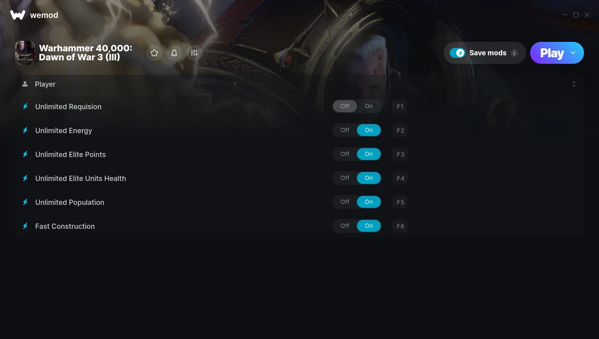 Warhammer 40,000: Dawn of War 3 "Трейнер +6" [UPD: 19.09.2024] {MrAntiFun / WeMod}