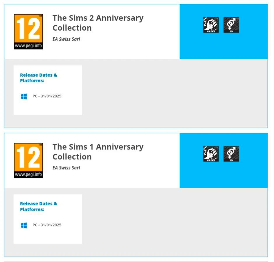 Переиздания The Sims 1 и 2 выходят уже сегодня - PEGI раскрыла дату релиза