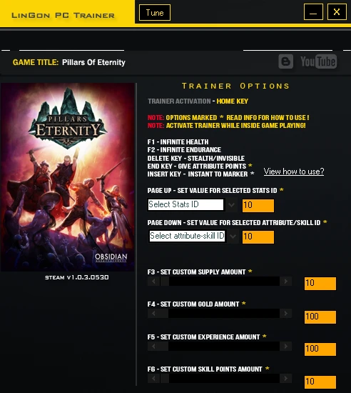 Pillars Of Eternity: Трейнер/Trainer (+30) [1.0.3.0530] {LinGon}