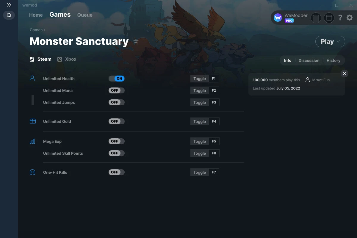 Monster Sanctuary "Трейнер +7" [UPD: 05.07.2022] {MrAntiFun / WeMod}