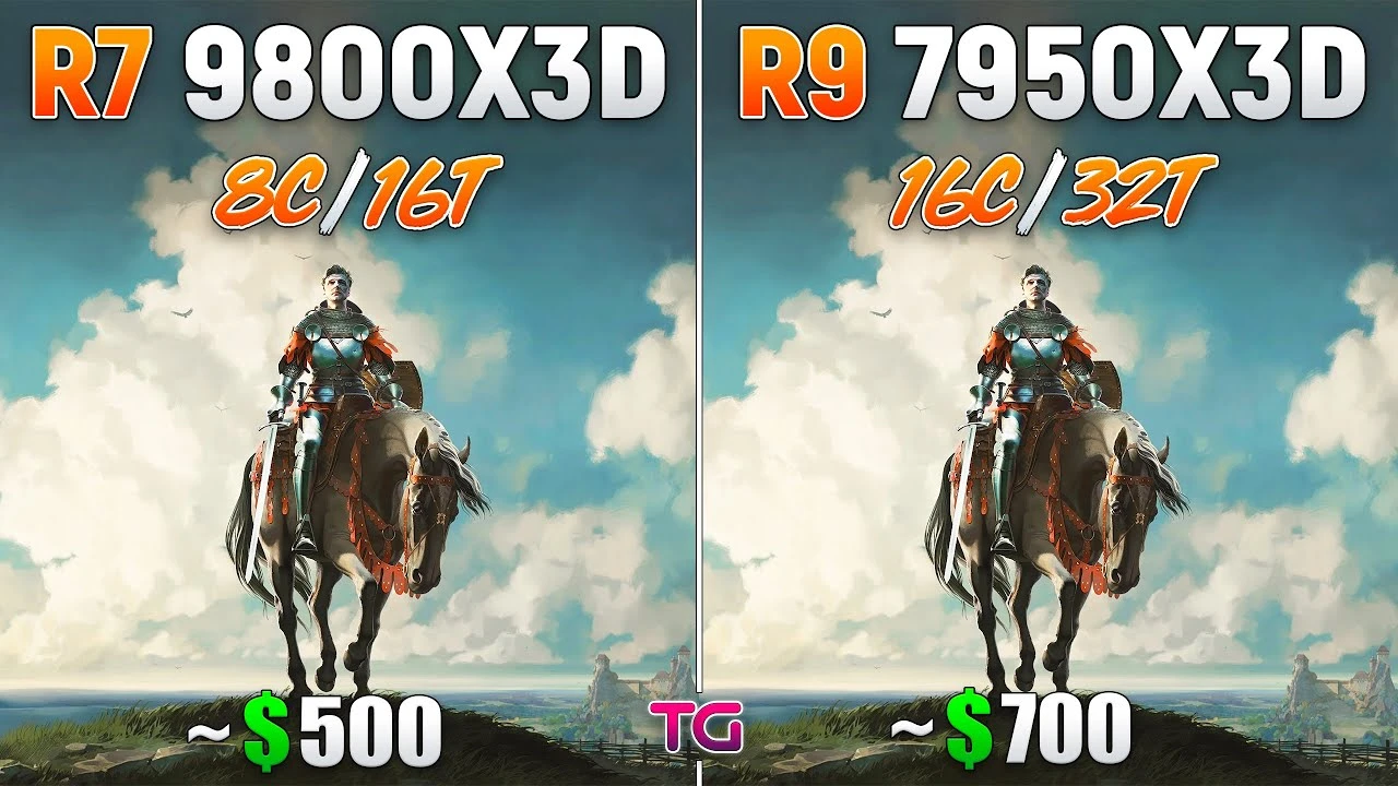 Сравнение Ryzen 7 9800X3D и Ryzen 9 7950X3D: тесты в 10 играх