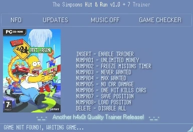 The Simpsons - Hit & Run: Трейнер (+7) [1.0] {h4x0r}