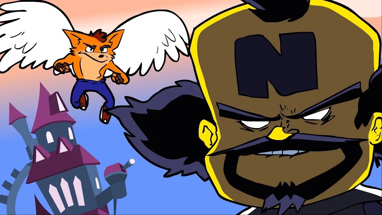 Крэш и Кортекс сталкиваются друг с другом в последней битве