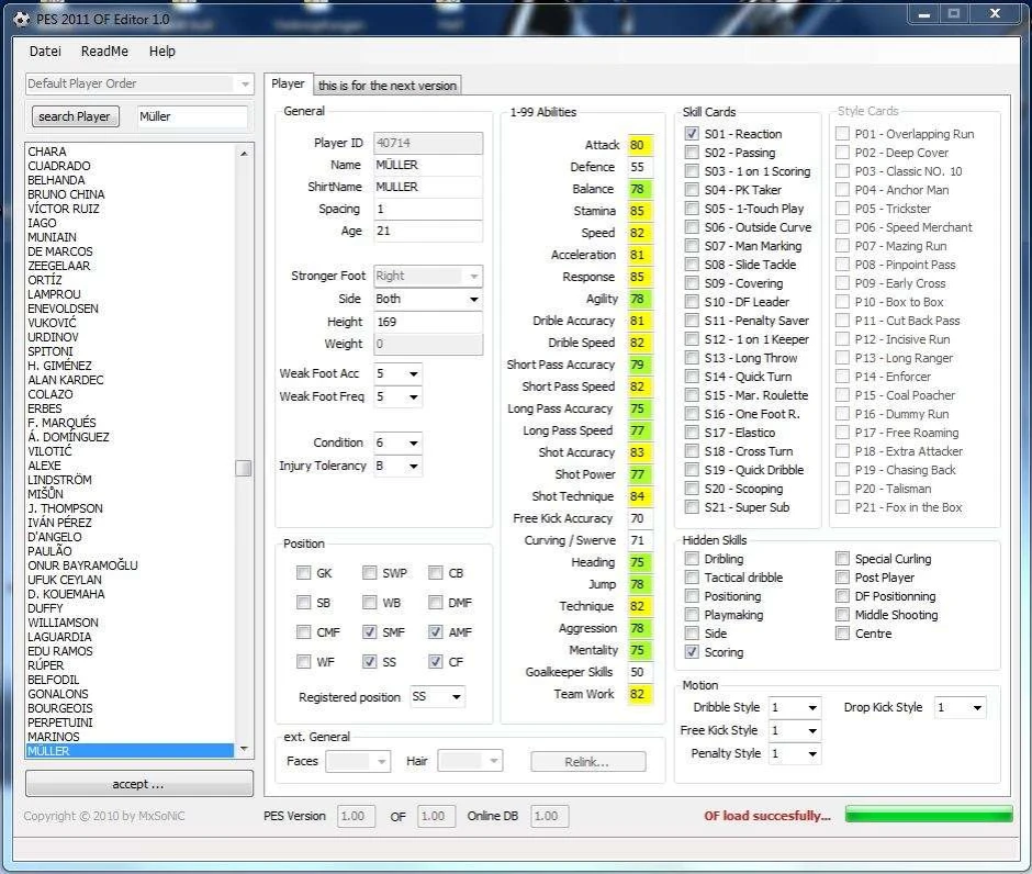 PES 2011 Option File Editor V 1.0 by MxSoniC