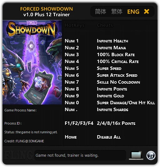 FORCED SHOWDOWN: Трейнер/Trainer (+12) [1.0: 32/64bit] {FLiNG}