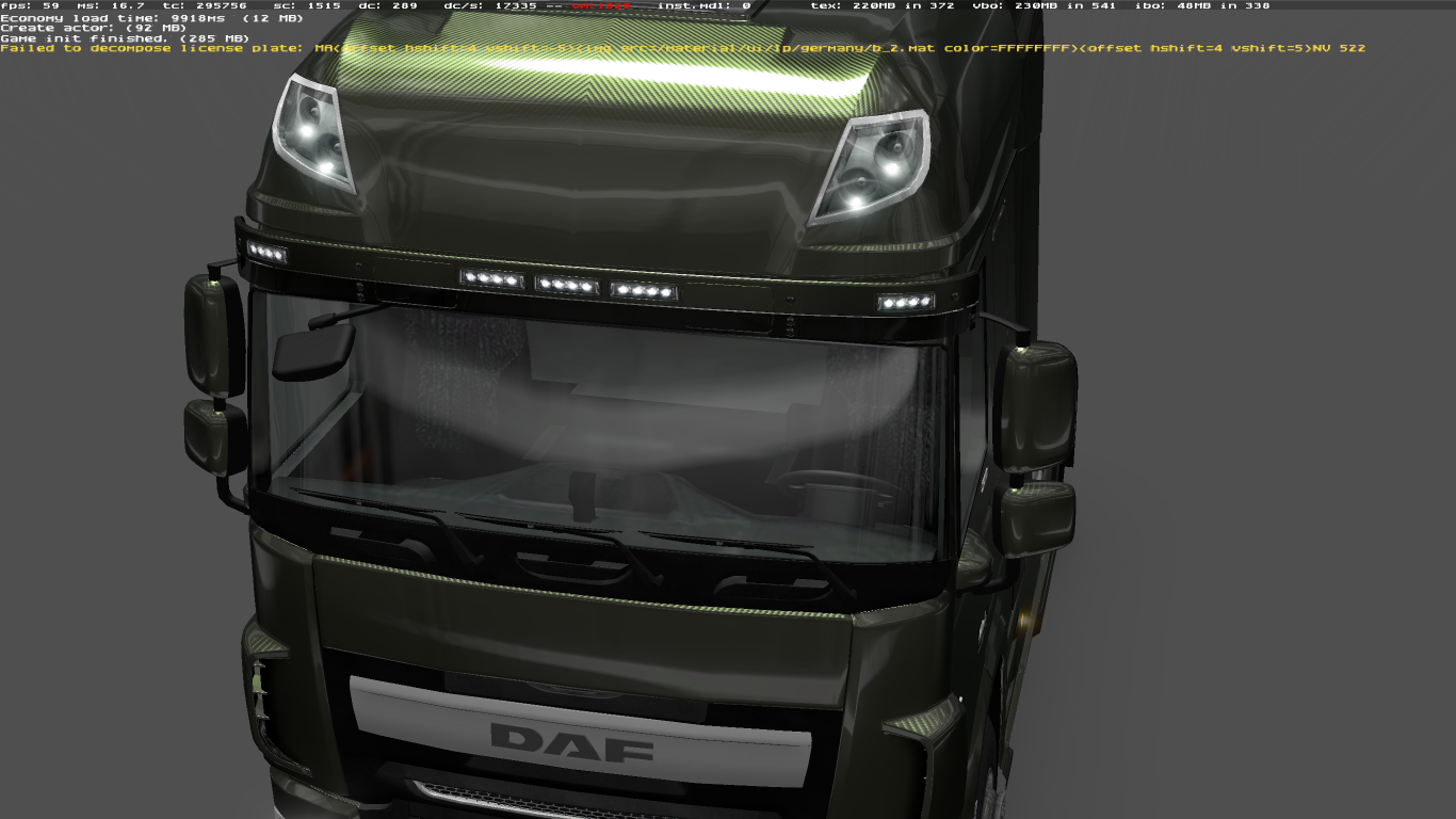 Euro Truck Simulator 2 "Козырек для DAF XF EURO 6"