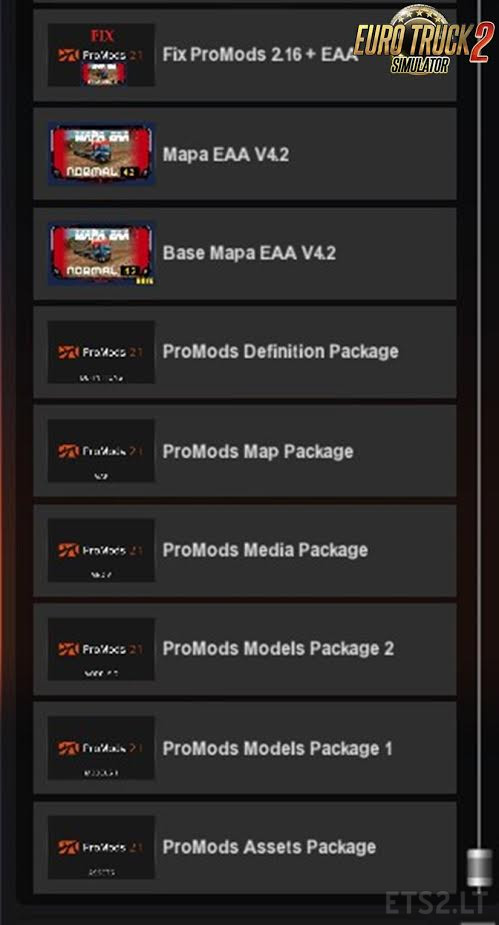 Euro Truck Simulator 2 "Fix-EAA-ProMods216"