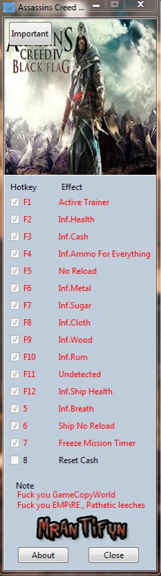 Assassin's Creed 4 ~ Black Flag: Трейнер/Trainer (+21) [1.06] {MrAntiFun}