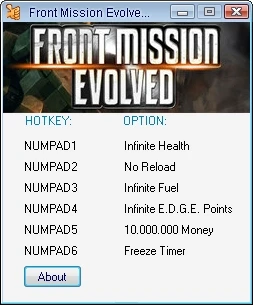 Front Mission Evolved: Трейнер (+6) [1.1] {SER[G]ANT}
