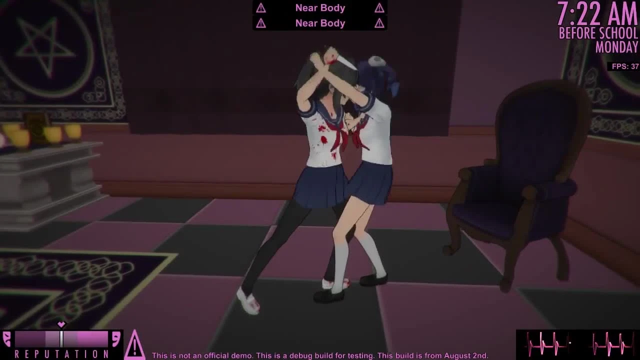 Как состояние безумия влияют на убийства в Yandere Simulator