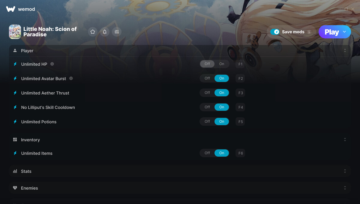 Little Noah: Scion of Paradise "Трейнер +17 от WeMod: Здоровье, зелья, мана и пр"
