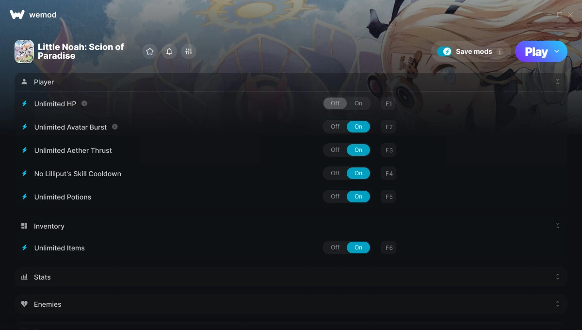 Little Noah: Scion of Paradise "Трейнер +17 от WeMod: Здоровье, зелья, мана и пр"
