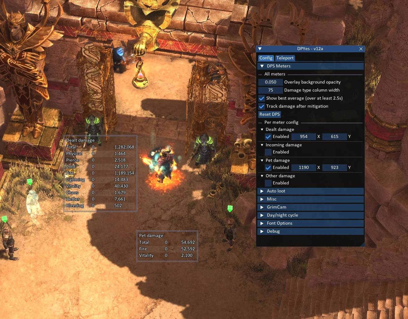 Grim Dawn "DPYes - Счетчик УВС и прочее" [v14]