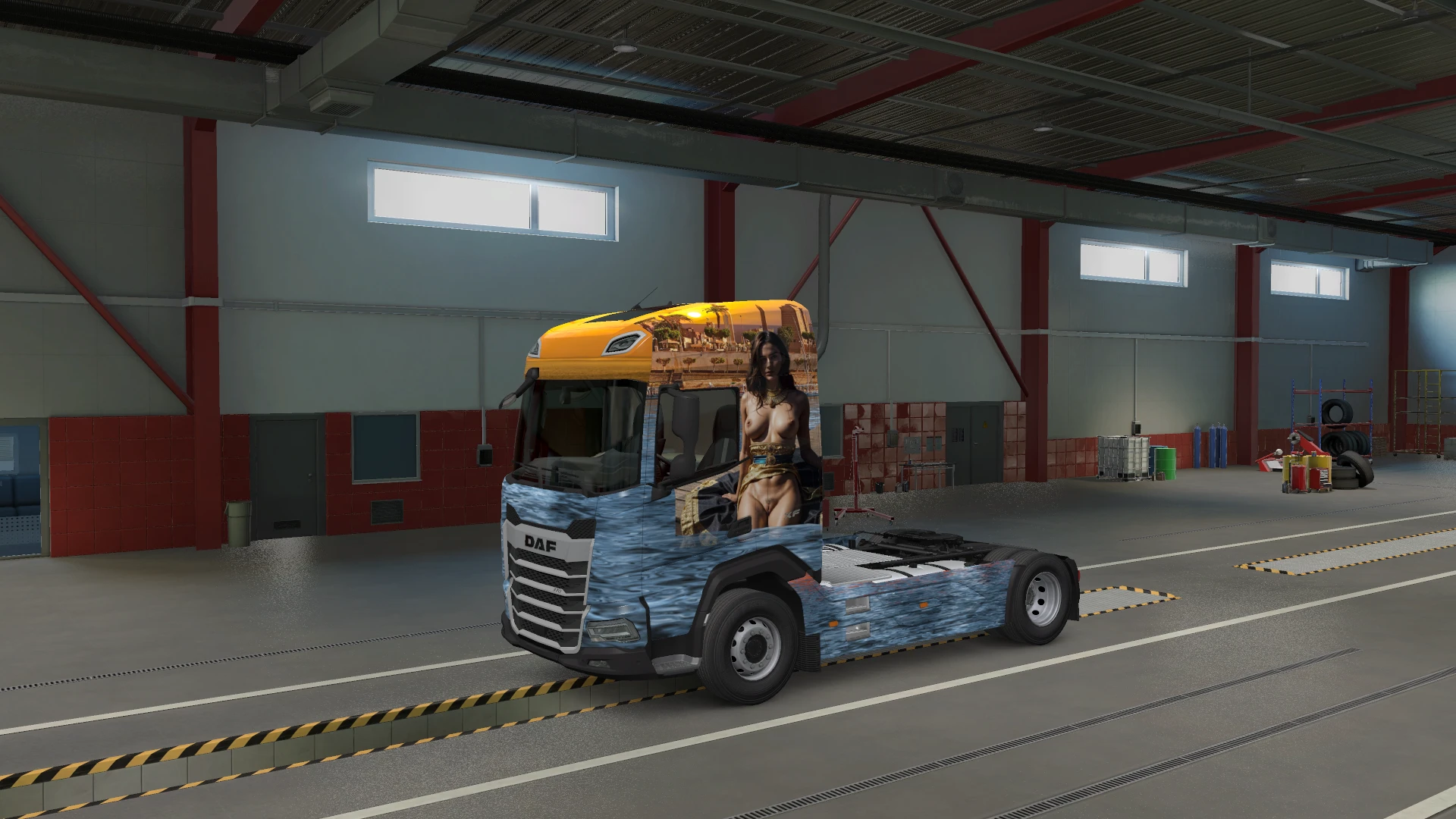 Euro Truck Simulator 2 "DAF XF скин с Царицей Нефертити"