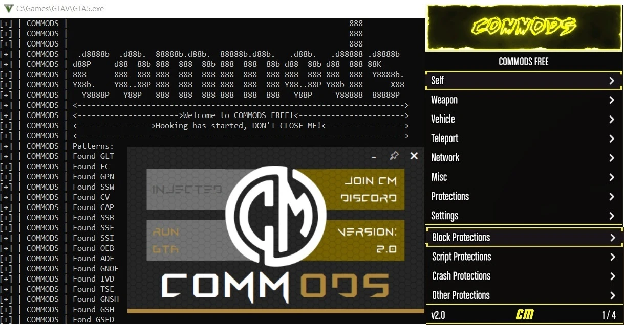 Grand Theft Auto 5 (GTA V): Чит-Мод/Cheat-Mode (ComMods v2.0) [1.51]