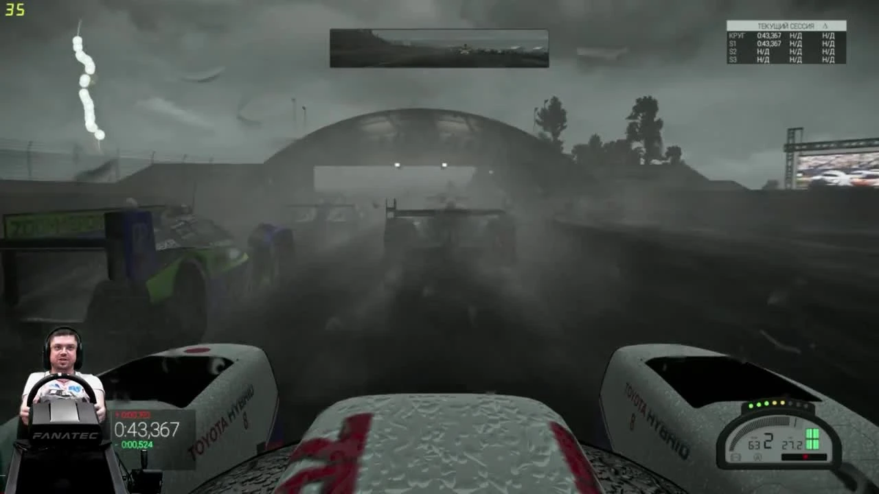 Ле-Ман в грозу - хардкор! Toyota TS040 Hybrid - Project Cars на руле Fanatec CSL Elite