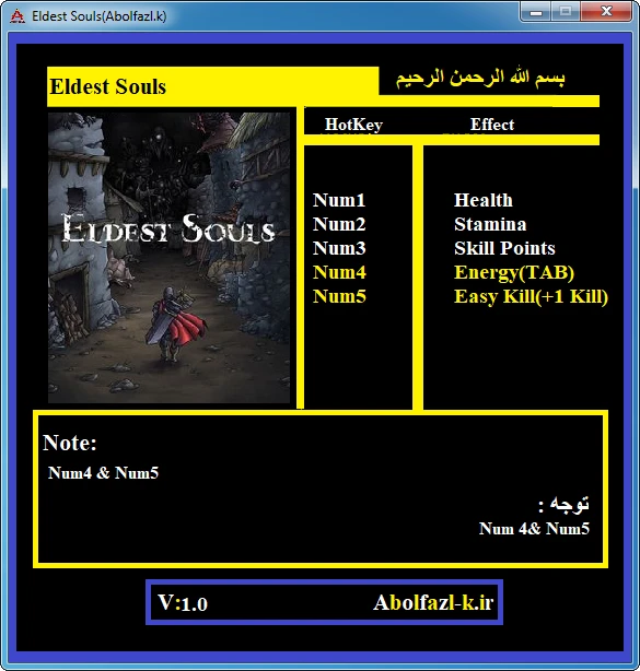 Eldest Souls: Трейнер/Trainer (+5) [1.0] {Abolfazl.k}