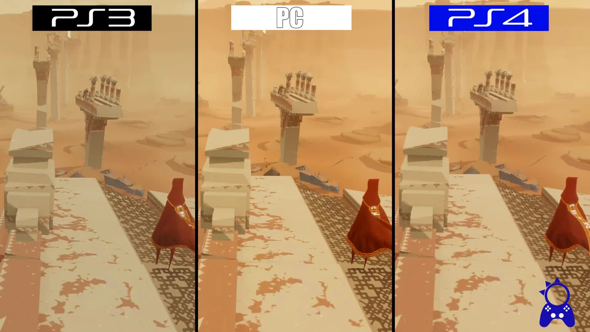 Сравнение графики Journey на PS3, PS4 и ПК
