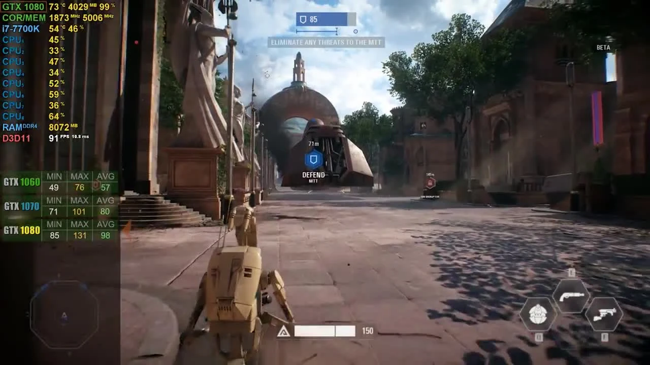 Star Wars Battlefront 2 GTX 1060 vs. GTX 1070 vs. GTX 1080 | 1440p [Beta]