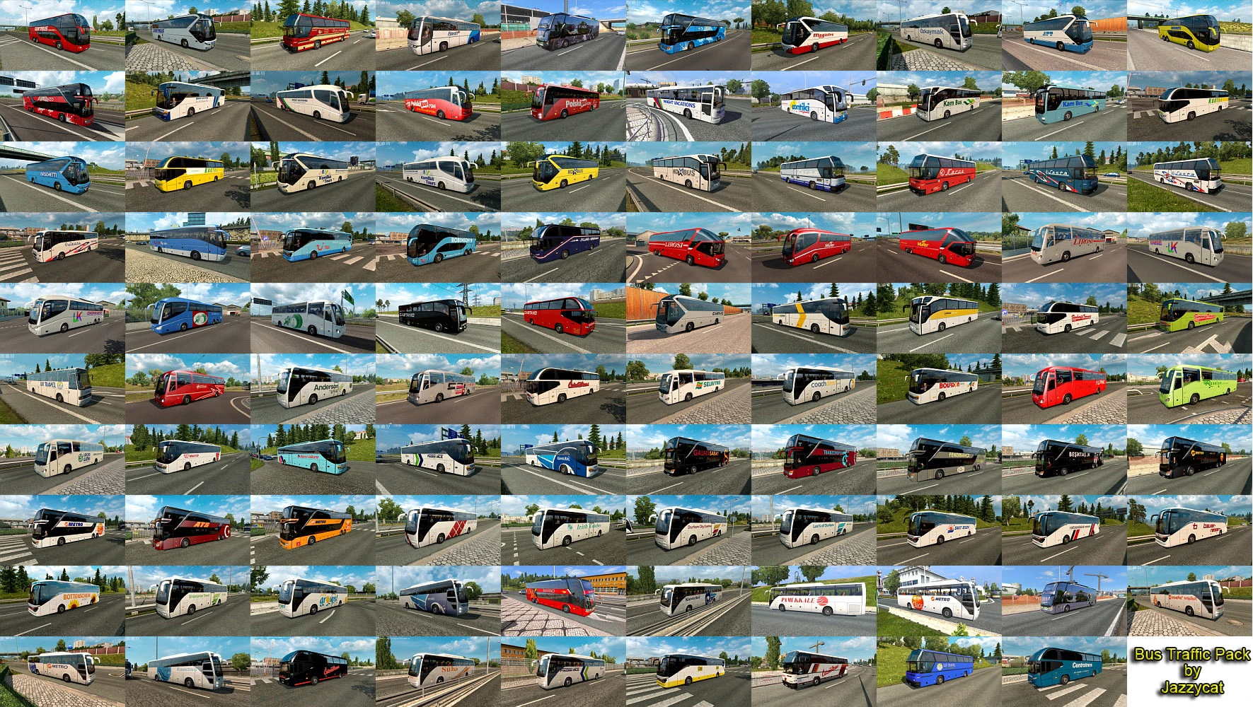 Euro Truck Simulator 2 "Пак автобусов в трафик" [18.1.9]