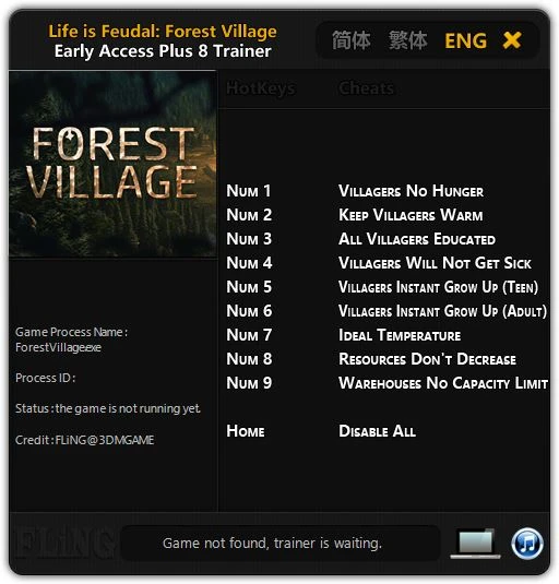 Life is Feudal: Forest Village: Трейнер/Trainer (+8) [Update: 24.03.17] {FLiNG}