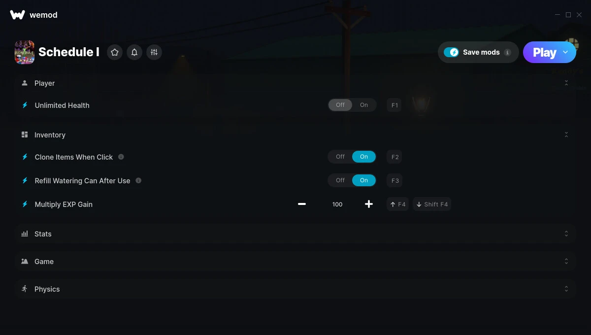 Schedule I "Трейнер +22: Здоровье, клонировать предметы деньги и пр" {ColonelRVH/WeMod}