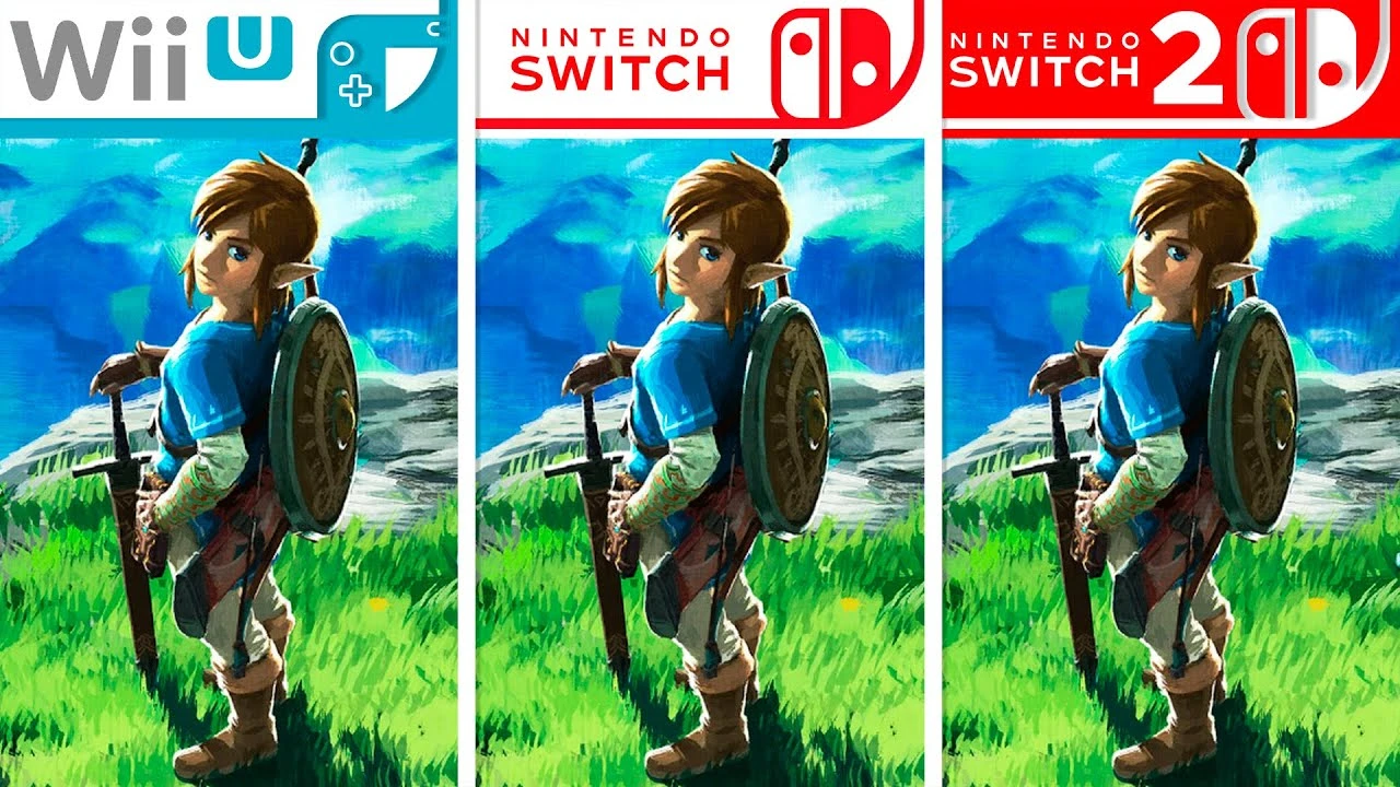 Zelda: Breath of the Wild - сравнение графики на Wii U, Switch и Switch 2