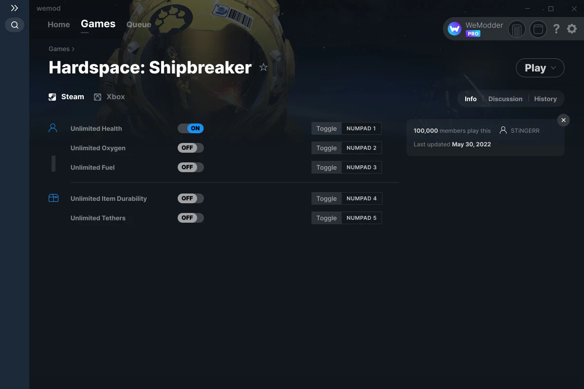 Hardspace: Shipbreaker "Трейнер +5" [UPD: 31.05.2022] {STiNGERR / WeMod}