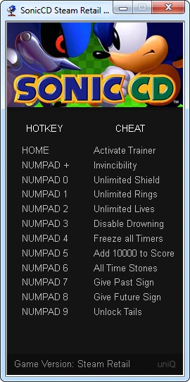Sonic CD: Трейнер/Trainer (+11) [1.00] {UNIQ}
