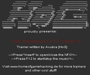 Kingdoms of Amalur - Reckoning: Трейнер/Trainer (+5) [1.0.0.1 & 1.0.0.2] {HoG/Acubra}