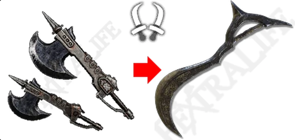 Monster Hunter Wilds "Изогнутый меч зверочеловека из Elden Ring (два клинка)"