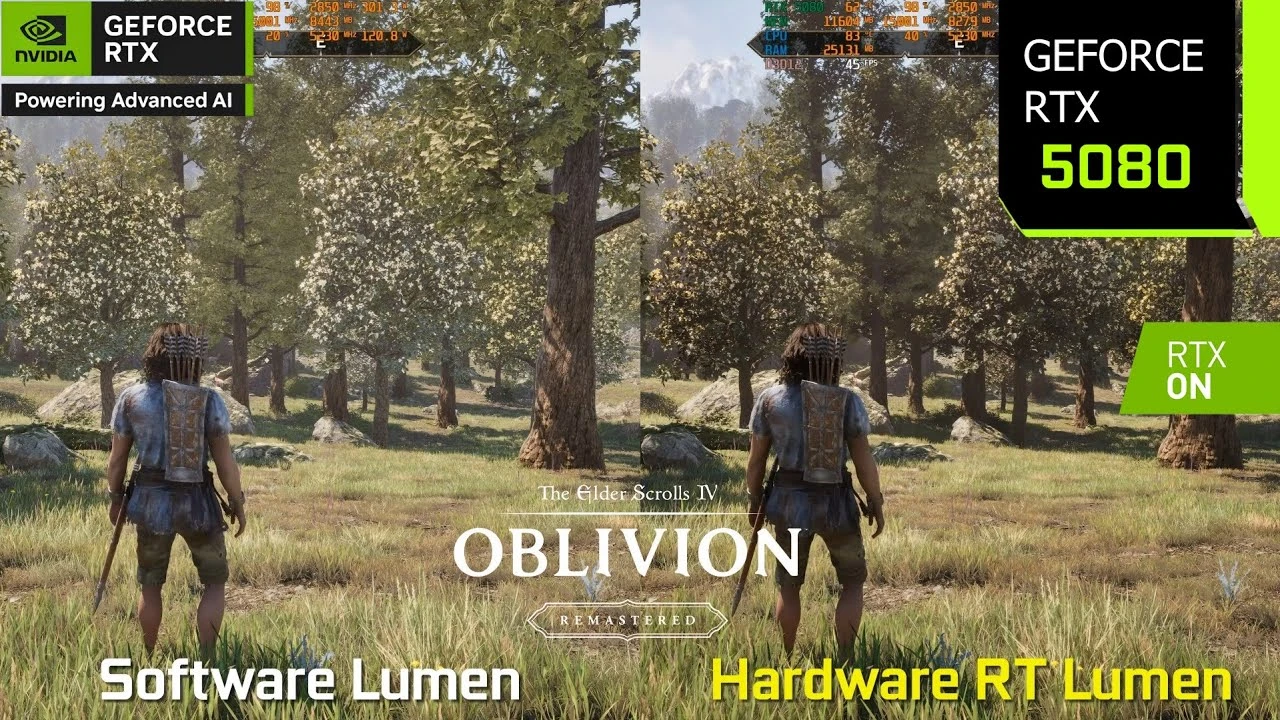 Oblivion Remastered с трассировкой: аппаратный vs программный рейтрейсинг в 4K