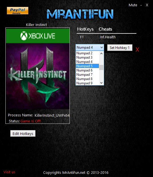 Killer Instinct: Трейнер/Trainer (+1: Бессмертие / Immortality) [3.9.39080] {MrAntiFun}