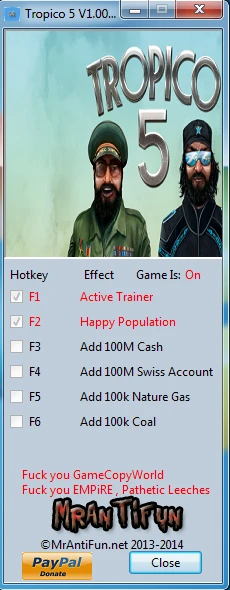 Tropico 5: Трейнер/Trainer (+5) [1.02] {MrAntiFun}