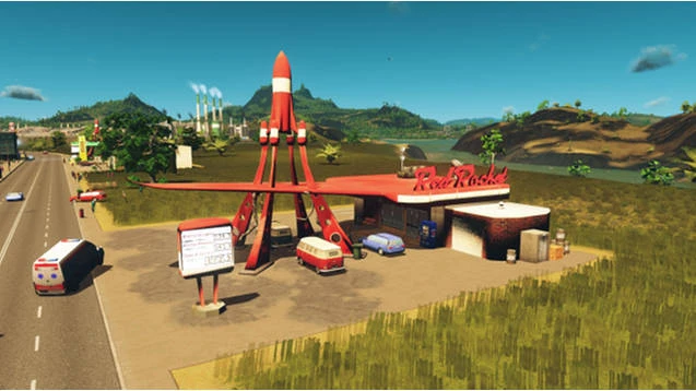 Cities: Skylines "Red Rocket Gas Station"