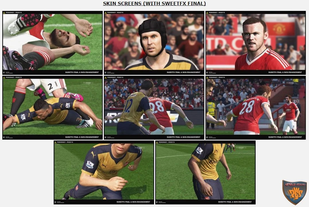 Pro Evolution Soccer 2016 "Pesmonkey - SweetFX Final & Skin Enhancement Mod"