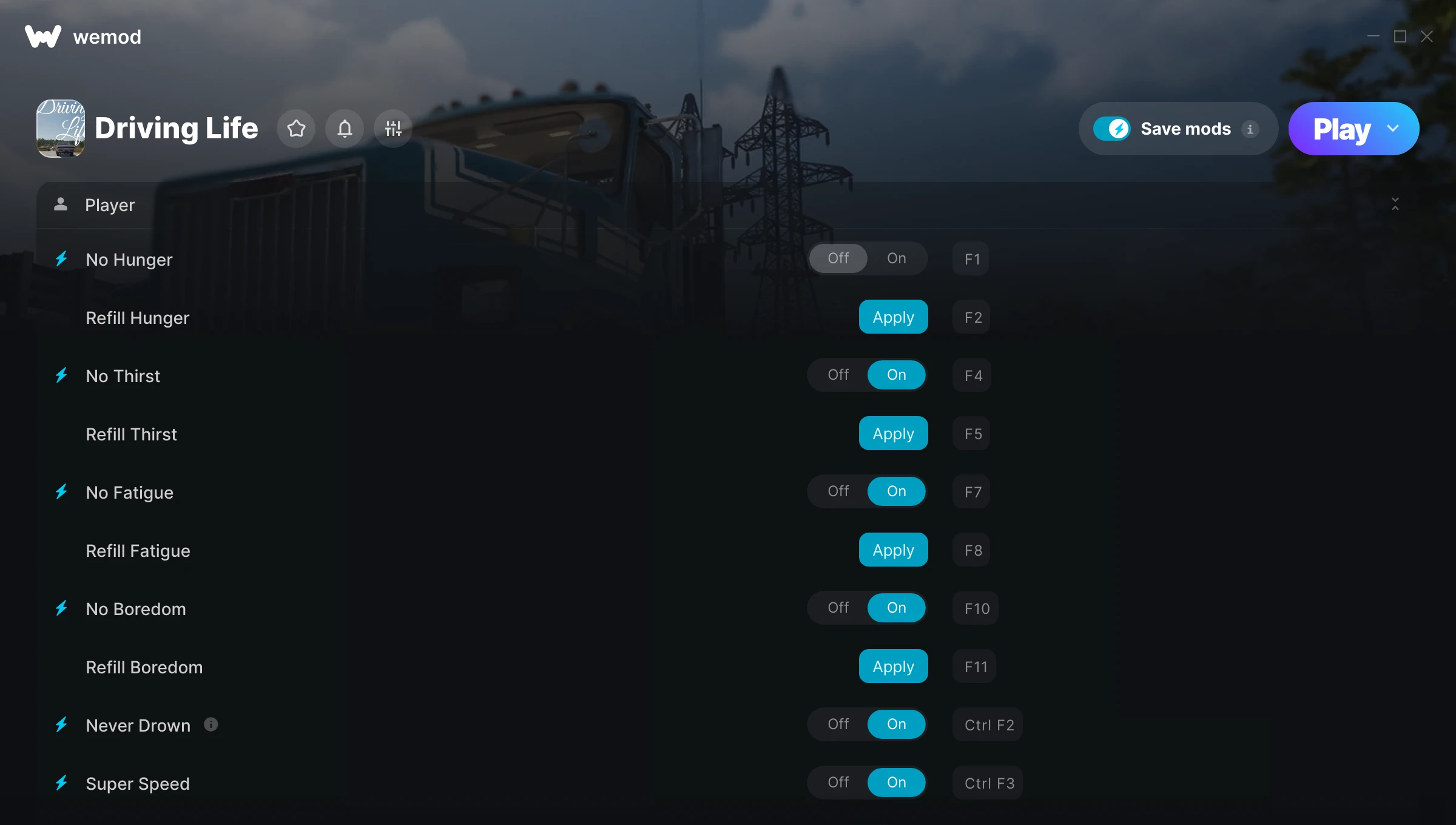 Driving Life "Трейнер +29 от WeMod: Редактор игрока, инвентаря, транспорта"