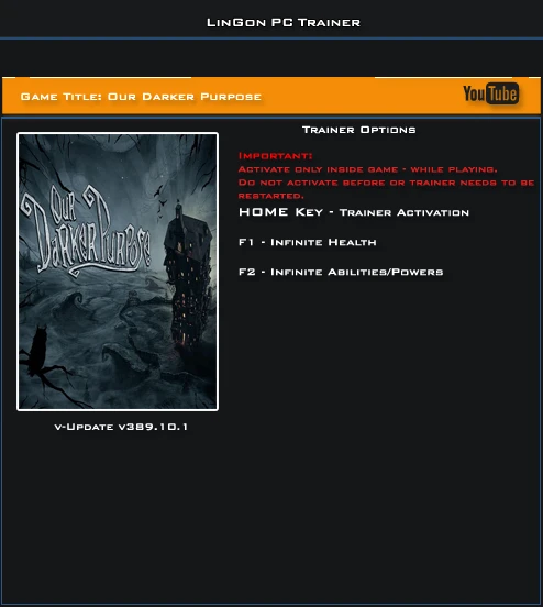 Our Darker Purpose: Трейнер/Trainer (+2) [389.10.1] {LinGon}
