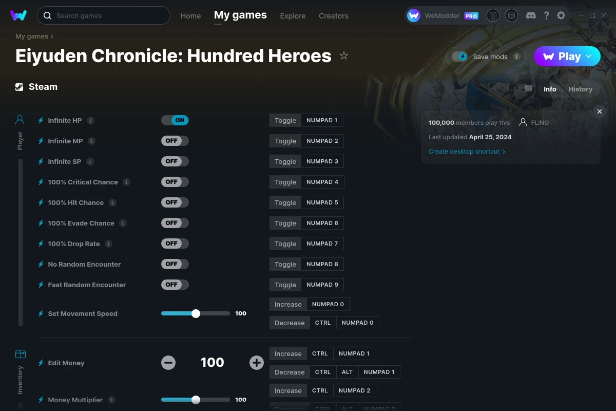 Eiyuden Chronicle: Hundred Heroes "Трейнер +20" [UPD: 25.04.2024] {FLiNG / WeMod}