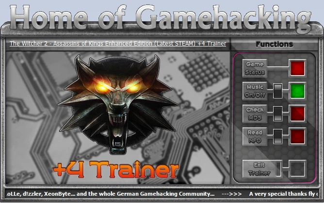 The Witcher 2 - Assassins of Kings Enhanced Edition: Трейнер/Trainer (+4) [Latest STEAM] {sILeNt heLLsCrEAm / HoG}