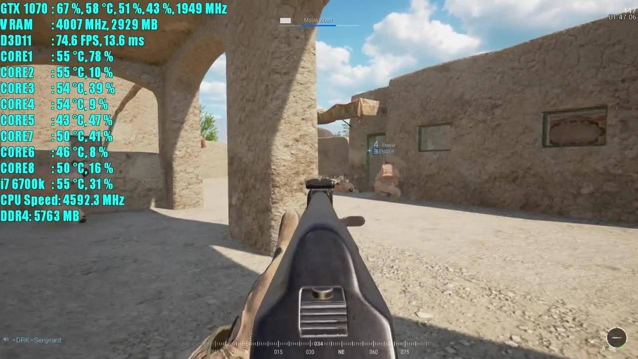 Squad GTX 1070 & i7 6700K | 1080p EPIC Настройки | Фреймрейт ТЕСТ